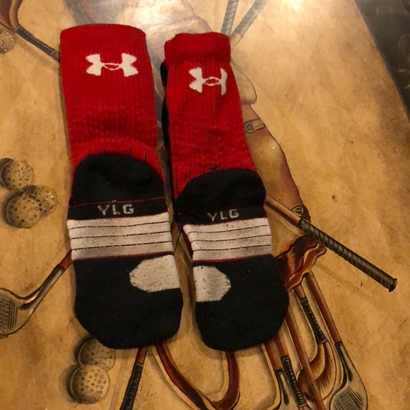Under Armour Red Black Sport Sock YLG - Picture 2 of 2